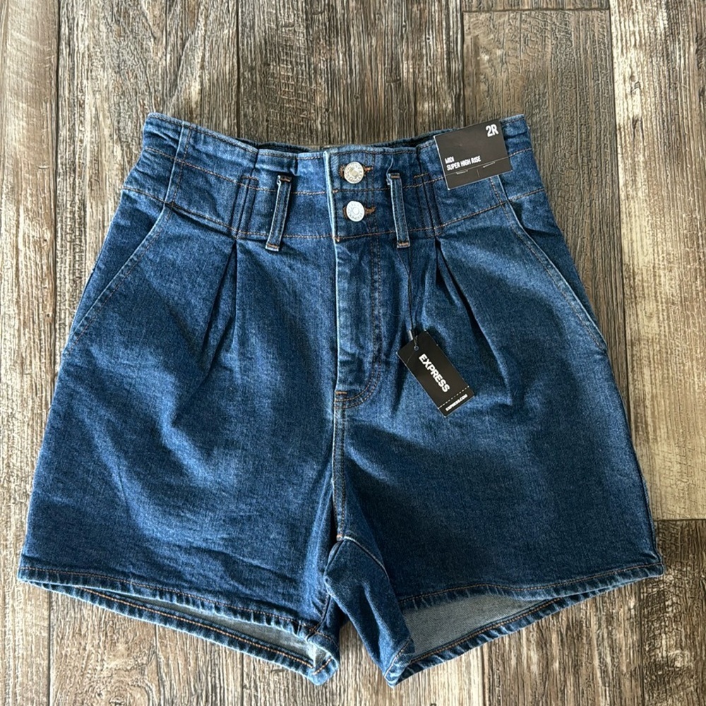 🌟EXPRESS MIDI 🌟SUPER 🌟HIGH RISE JEAN SHORTS, SIZE 2R